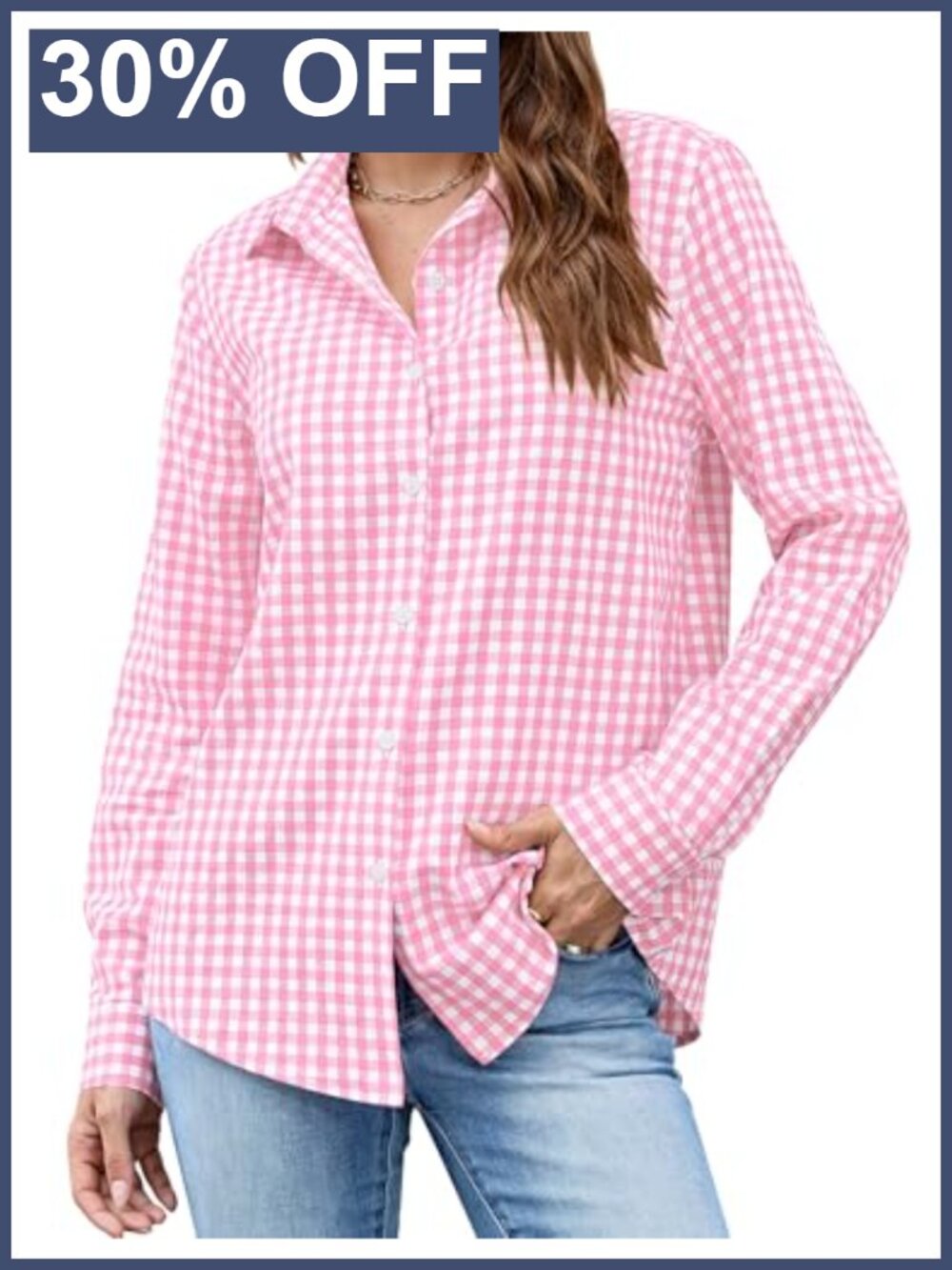 LOMON Women's Long Sleeve Button Down Shirt Wrinkle-Resistant Work Blouse
